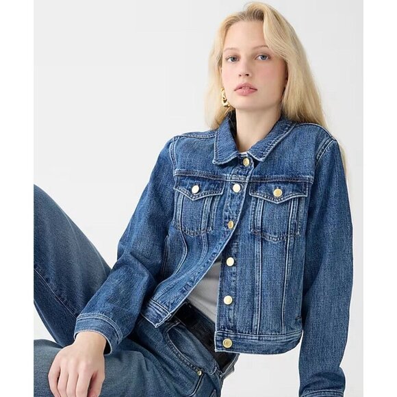 NEW! J. Crew Jean Denim Jean Jacket Blue SZ XXS - Picture 2 of 12